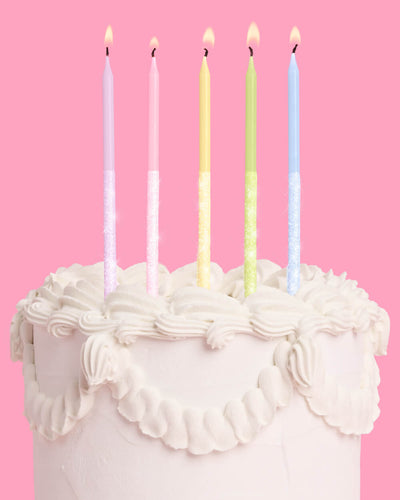 Pastel Glitter Candles Bundle