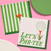 Golf Napkins - 24 green and white napkins