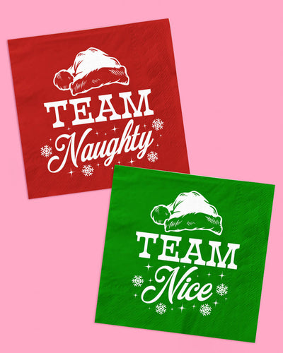 Team Naughty or Nice Napkins - 50 paper napkins