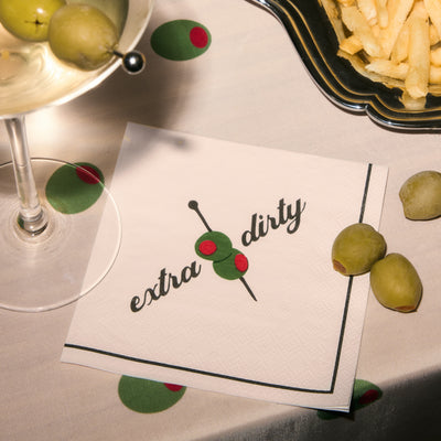 Party Neutral Martini Napkins - 25 paper napkins