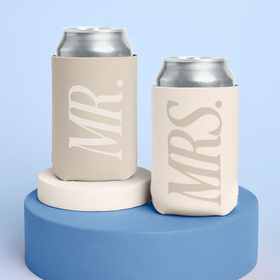 Mr And Mrs Huggies - 2 neoprene drink sleeves