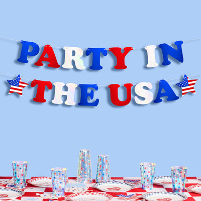 Party In The USA Banner - iridescent foil banner