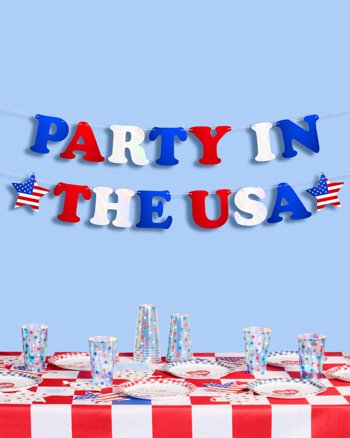 Party In The USA Banner - iridescent foil banner