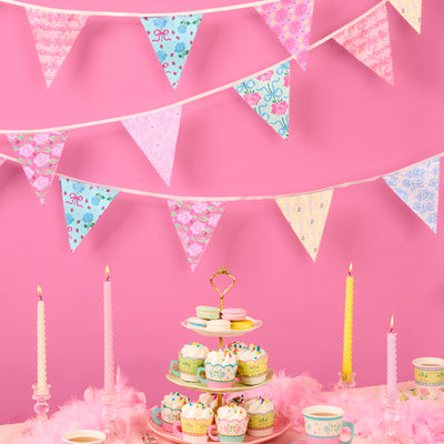 Tea Party Bunting Banner - pastel garland