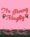 It's Giving Naughty Banner - red glitter banner