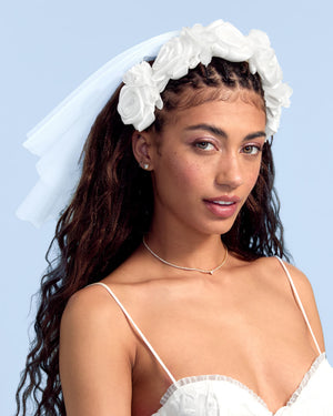 The Rosette Veil - premium headband w. tulle veil