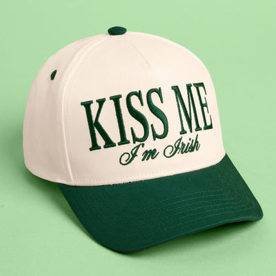 Kiss Me I'm Irish Hat - embroidered trucker hat
