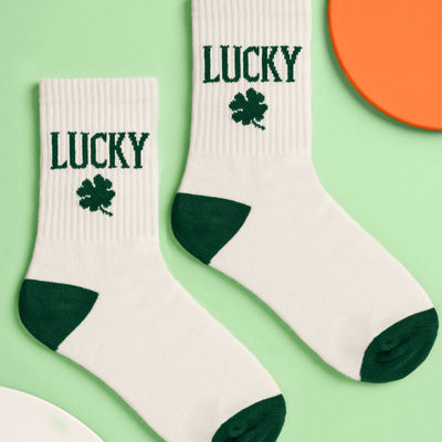 Kiss Me I'm Irish Socks - white tube socks