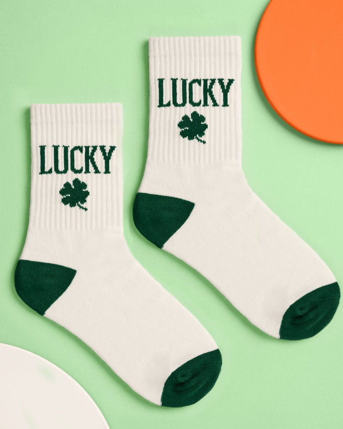 Kiss Me I'm Irish Socks - white tube socks