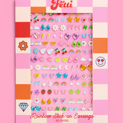 Rainbow Stick On Earrings - 65 sets, 130 pieces