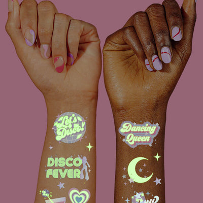 Disco Glo Tats - 48 foil temporary tattoos