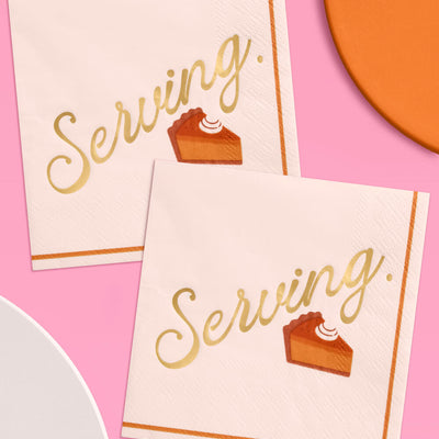 Serving Pie Napkins - gold foil cocktail napkins