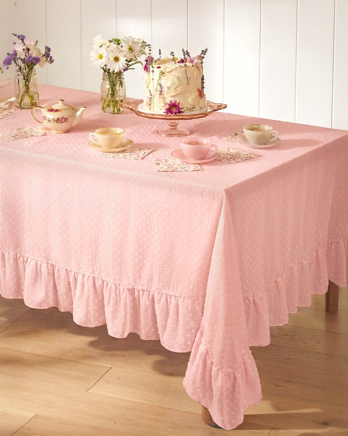 Tea Party Tablecloth - sheer polka dot tablecloth