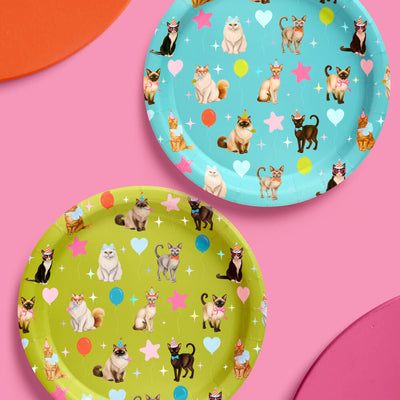 Cat Plates - 24 paper plates