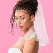 Ruffled Romance Veil - white bridal veil w. ruffle