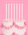 White Glitter Candles - 10 glitter candles