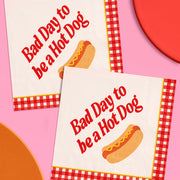 Bad Day to Be a Hot Dog Napkins - 25 cocktail napkins