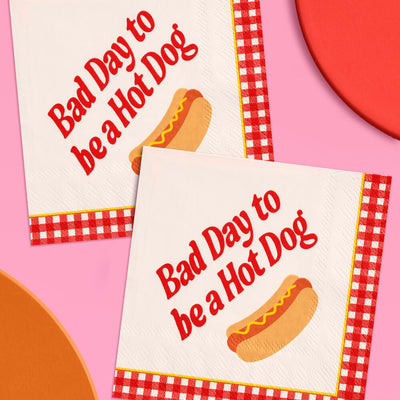 Bad Day to Be a Hot Dog Napkins - 25 cocktail napkins