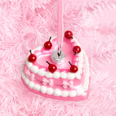 Sweetheart Cake Ornament - pink ornament