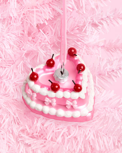 Sweetheart Cake Ornament - pink ornament