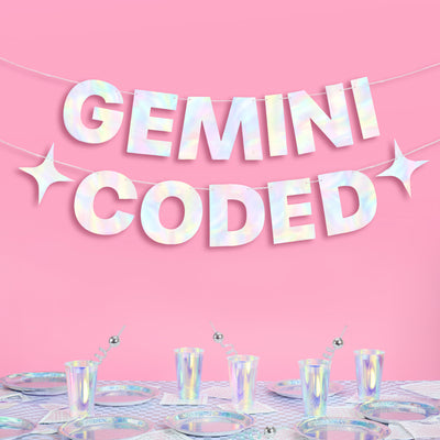 Gemini Coded Banner - iridescent foil banner