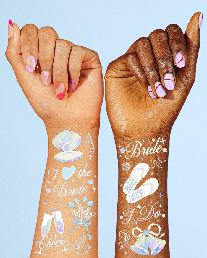 Seashells & Wedding Bells Tats - 60 temporary tattoos