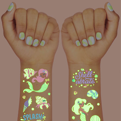 Mermaid Glo Tats - 48 glow in the dark tattoos