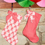 Girly Bow Stockings - 2 Canvas Stockings