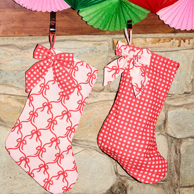 Girly Bow Stockings - 2 Canvas Stockings