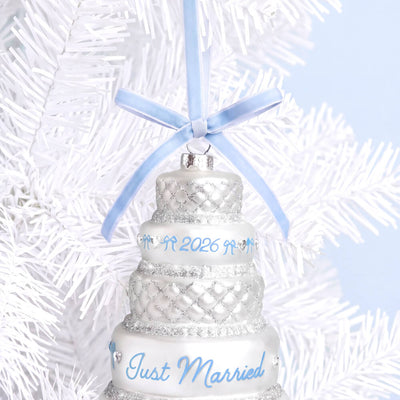 Just Married 2026 - glass ornament