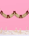Gilded Bow Banner - layered fringe + velvet bows