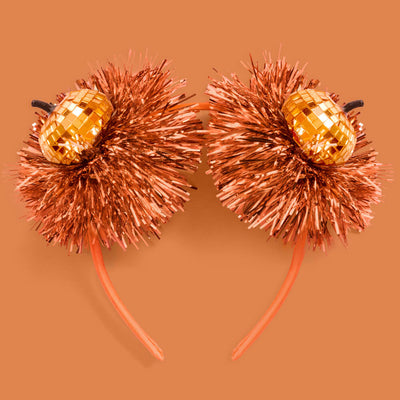 Party Pumpkin Headband - disco + fringe headband
