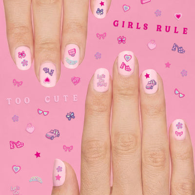 Pink Party Nail Stickers - 648 adhesive nail stickers