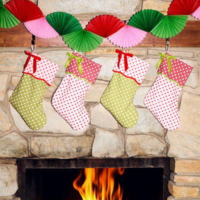 Polka Dot Stockings - canvas stockings set
