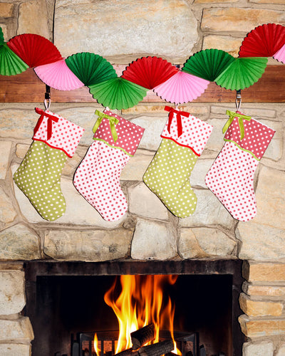 Polka Dot Stockings - canvas stockings set