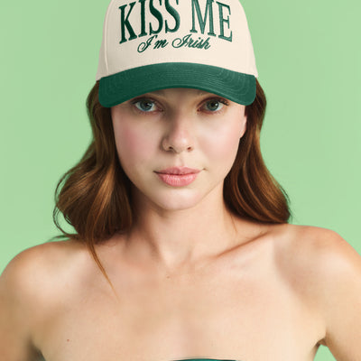 Kiss Me I'm Irish Hat - embroidered trucker hat