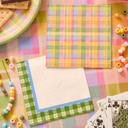 Summer Camp Napkins - 24 plaid paper napkins