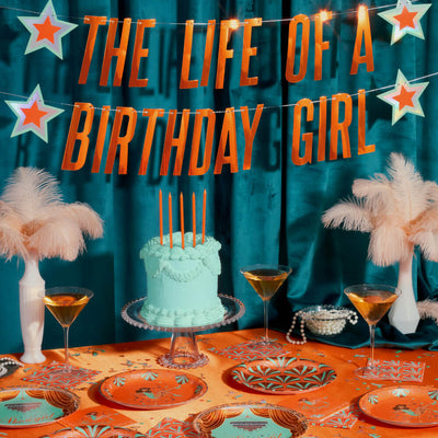 Showgirl Trio - plates, napkins + banner