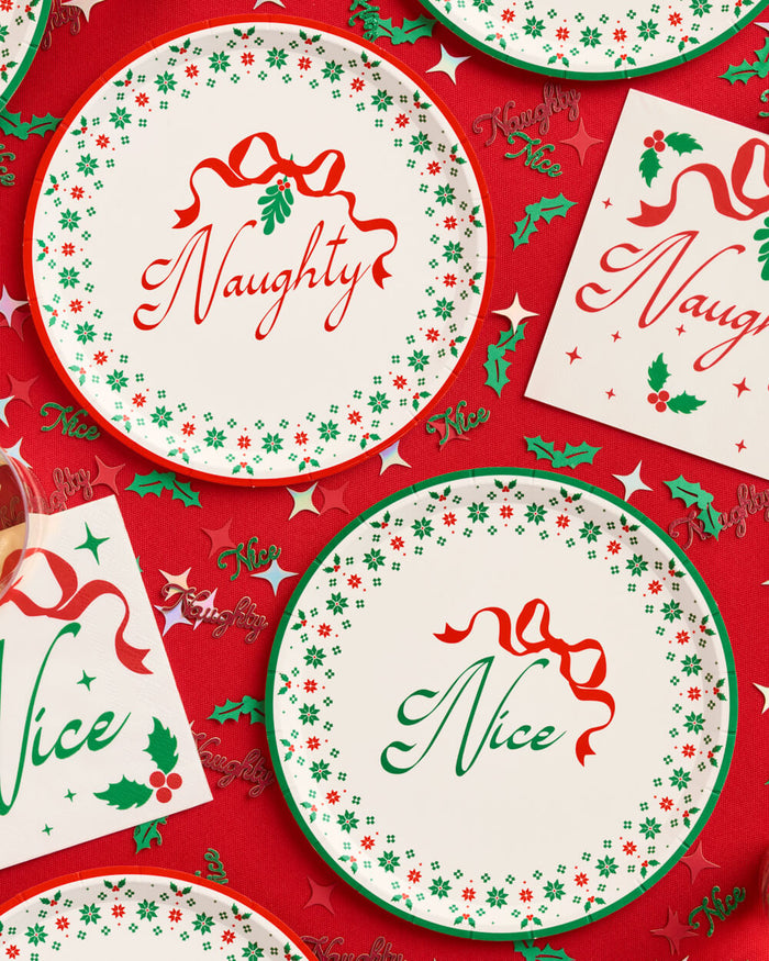 Naughty or Nice Plates - christmas dessert plates