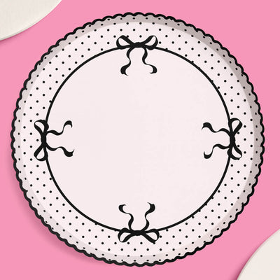 Little Black Bow Plates - 25 paper plates