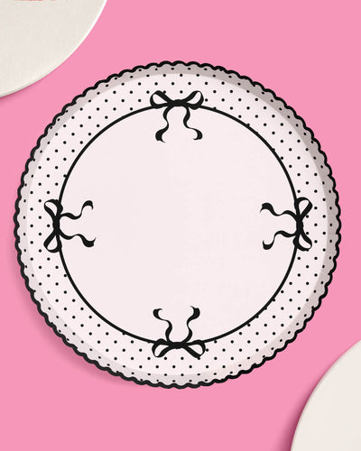 Little Black Bow Plates - 25 paper plates