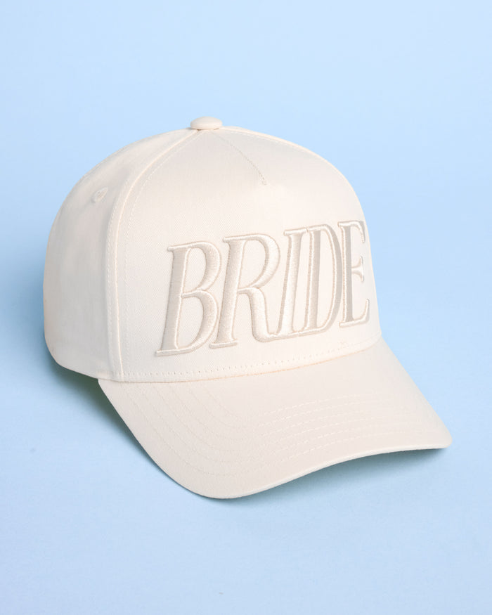 Neutral Bride Trucker Hat - emboridered hat