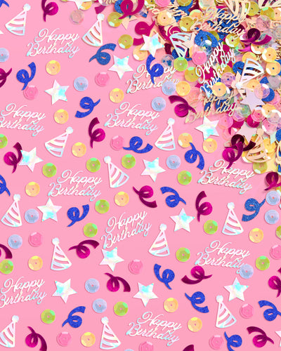 Rainbow Birthday Confetti - 200 pc foil confetti