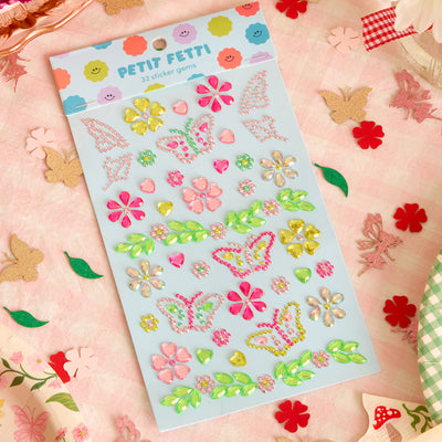 Butterfly Gem Set - 36 adhesive face gems
