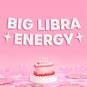 Big Libra Energy Banner - iridescent foil banner