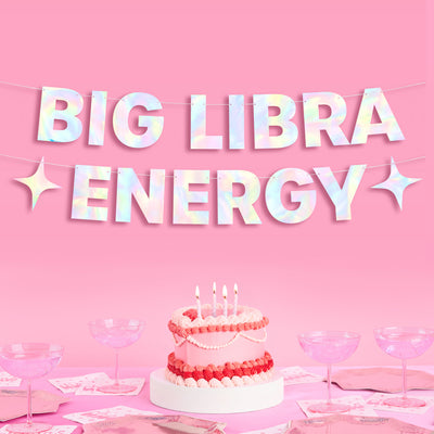 Big Libra Energy Banner - iridescent foil banner