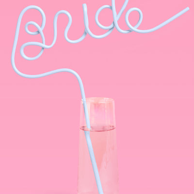 Something Blue Straw - XL blue Bride straw