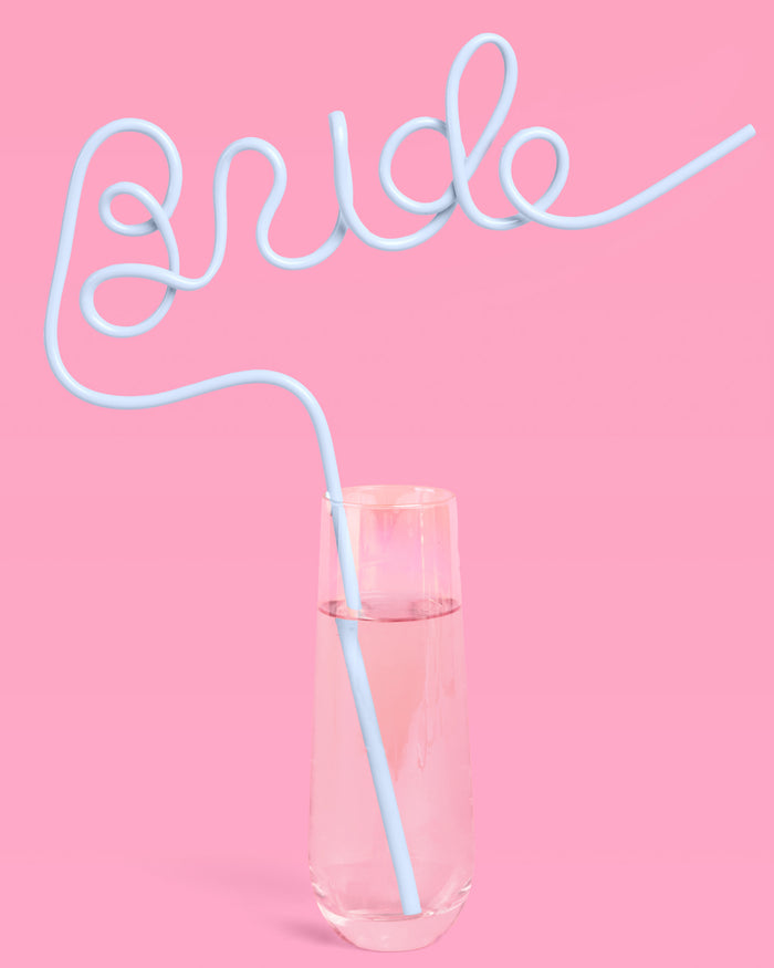 Something Blue Straw - XL blue Bride straw