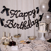 Little Black Bow Bundle - plates, napkins, bday banner