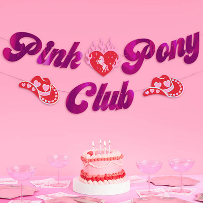 Pink Pony Club Banner - pink foil banner
